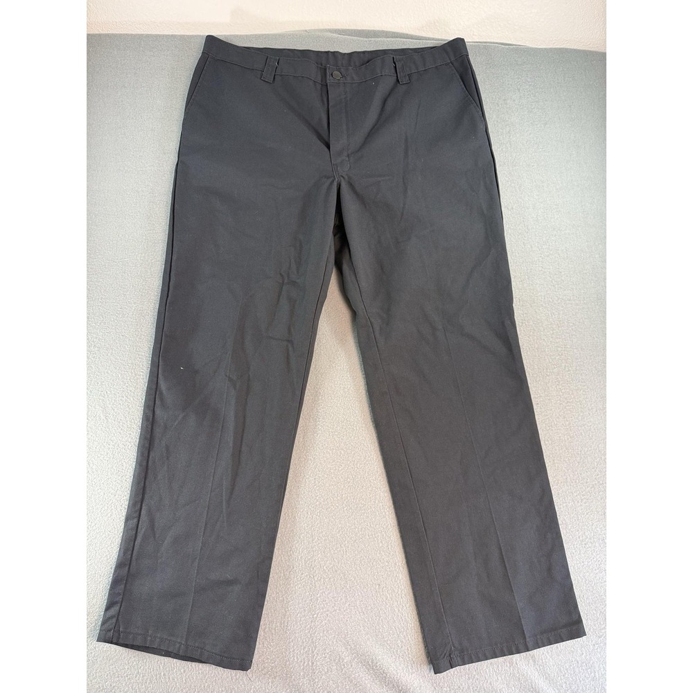 Dickies Pants Mens 42x32 Black Regular Fit Canvas Chino Straight Workwear Casual